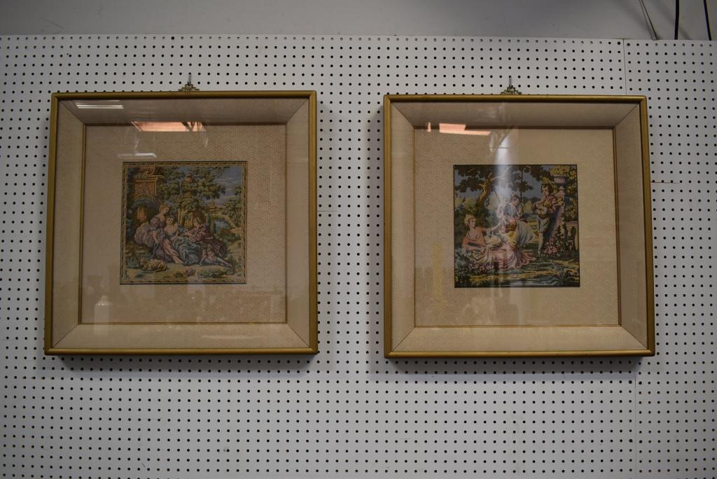 PR. OF FRAMED TAPESTRY FRENCH SCENES (1 of 3)