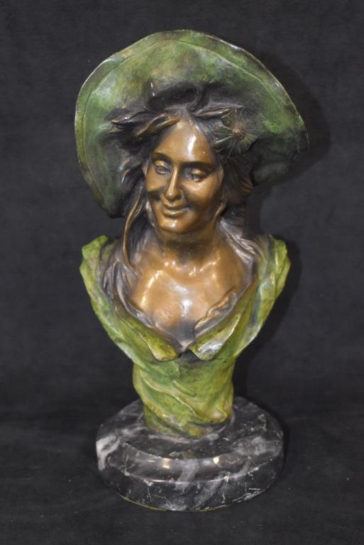 BRONZE BUST ON MARBLE BASE (1 of 2)