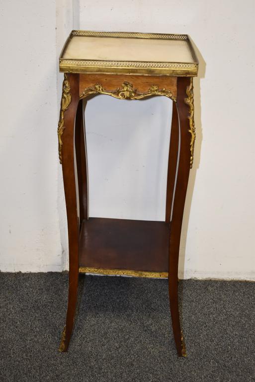 FRENCH MARBLE TOP PLANT STAND (1 of 2)