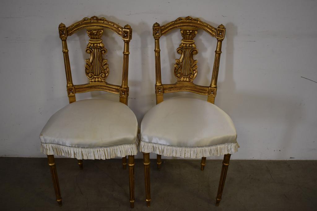 PR. OF GOLD GILT SIDE CHAIRS (1 of 1)
