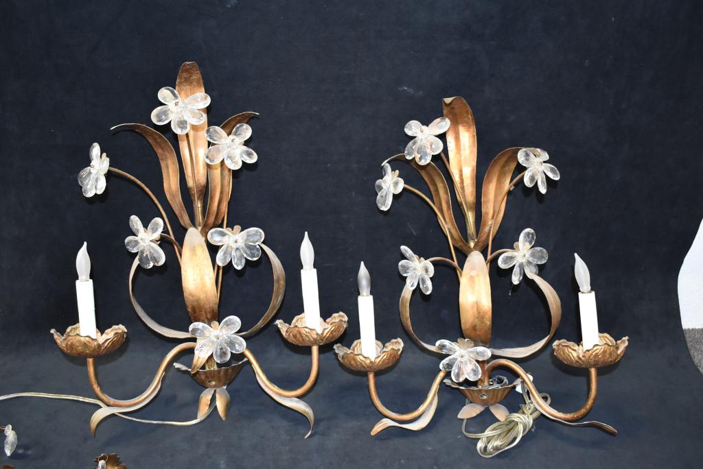 2 PRS. METAL GILT WALL SCONCES (1 of 2)