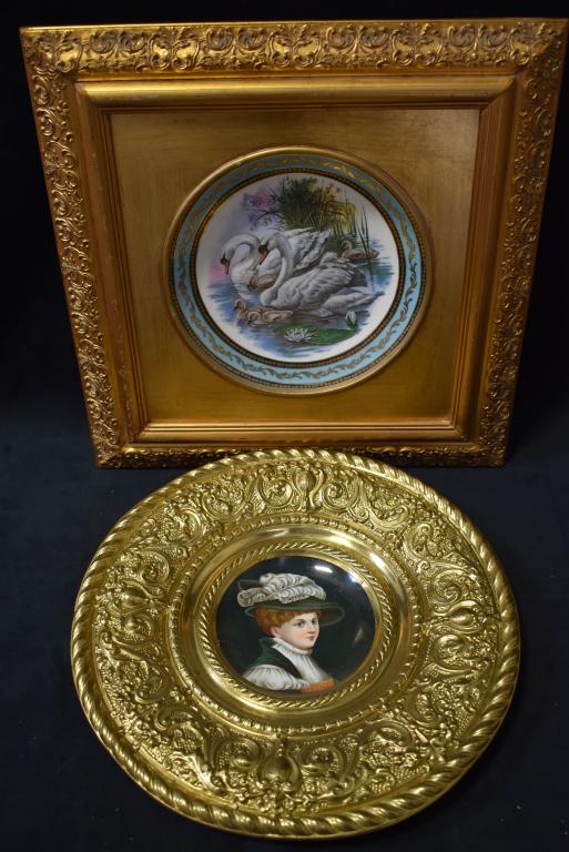 2 FRAMED PORCELAIN PLATES (1 of 3)