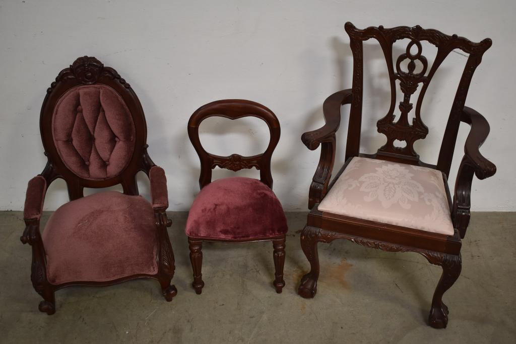 3 VICTORIAN STYLE CHILDRENS CHAIRS (1 of 1)