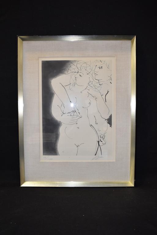 FRAMED ETCHING BY HANS ERNI: ETCHING IS 17 1/2" X 12 3/4"--SIGNED LOWER RIGHT--#10/100