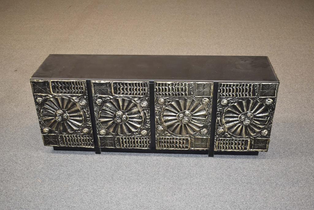 MID CENTURY ADRIAN PEARSALL BRUTALIST CREDENZA: 68 1/2" WIDE X 18" DEEP X 26" TALL
