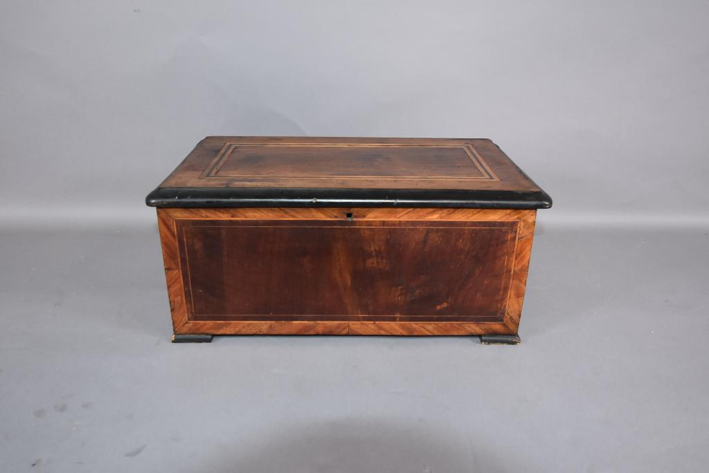 ANTIQUE SWISS CYLINDER MUSIC BOX W/ 3 BELLS (1 of 3)