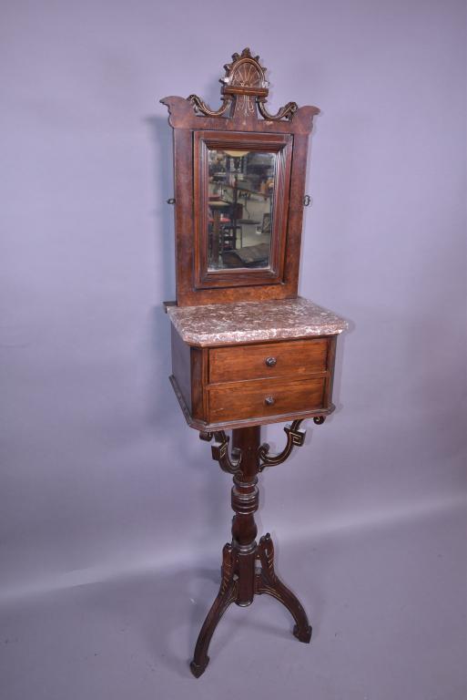 EASTLAKE VICTORIAN MARBLE TOP SHAVING STAND (1 of 4)