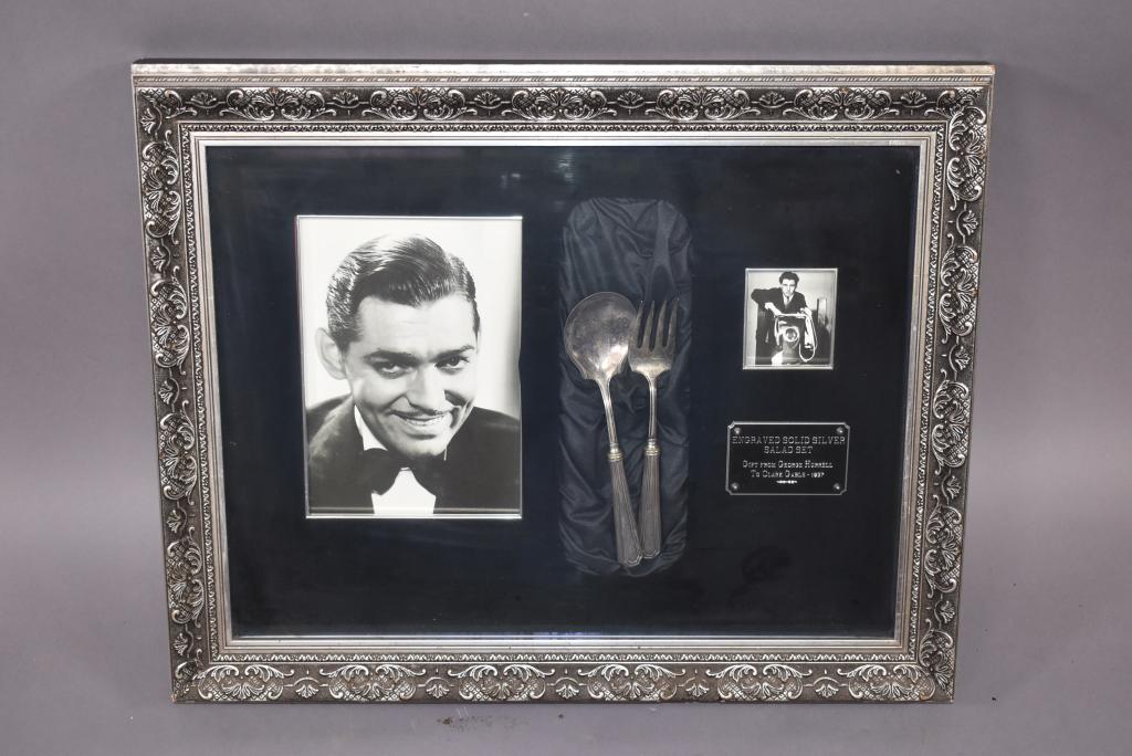 ENGRAVED STERLING HANDLED SALAD SET IN SHADOWBOX (1 of 2)