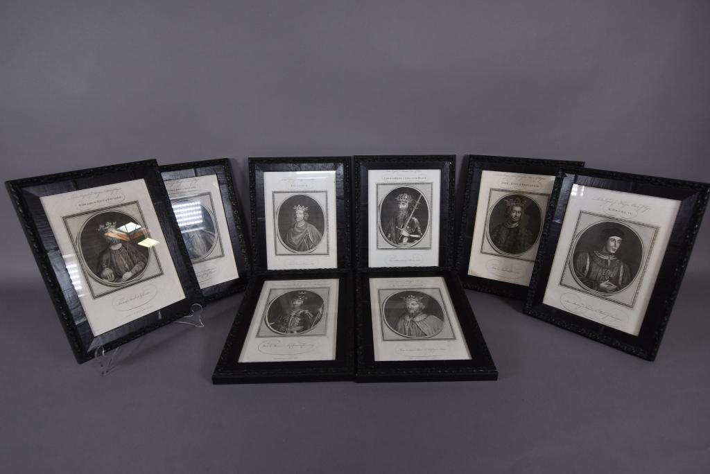 SET OF 8 FRAMED ANTIQUE ENGRAVINGS (1 of 4)