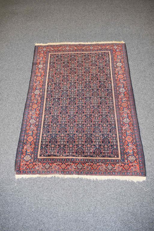ANTIQUE HANDMADE PERSIAN RUG: APPROX. 5' X 3'6"