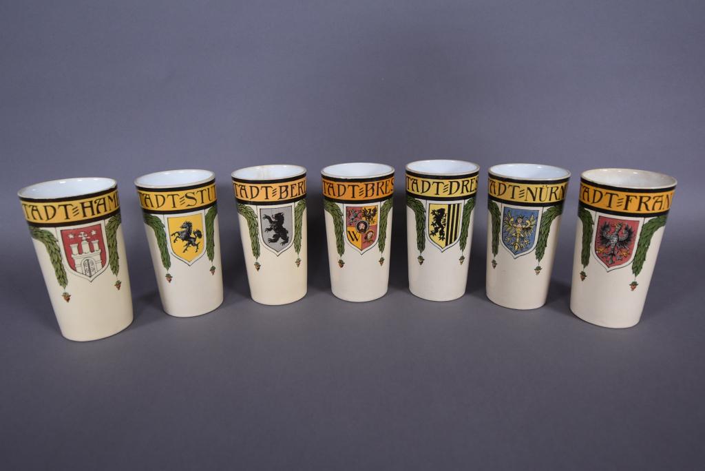 7 METTLACH VILLEROY & BACH SOUVENIR BEAKERS (1 of 4)