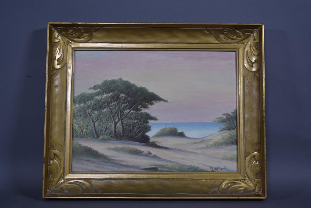 ROGER SCOTT "SEASIDE DUNES" OIL ON BOARD (1 of 3)