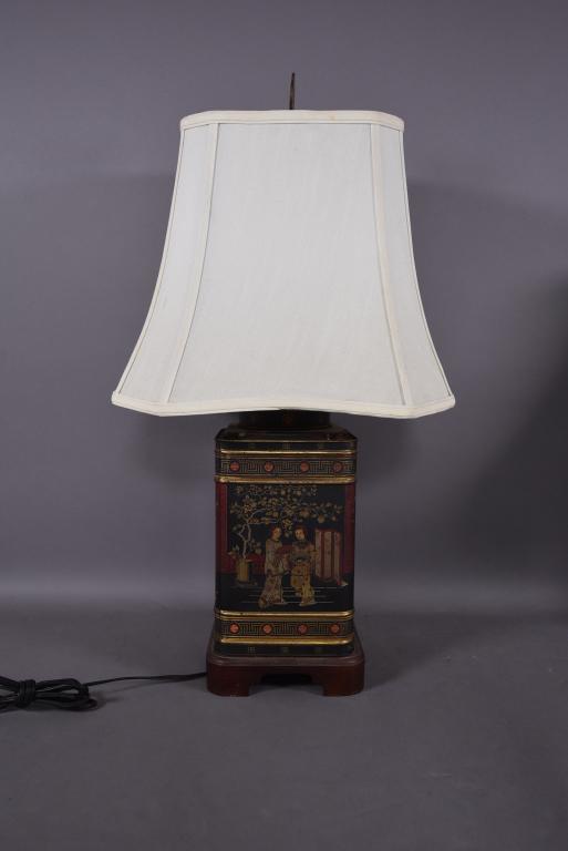 CHINESE TEA TIN CANISTER LAMP (1 of 3)
