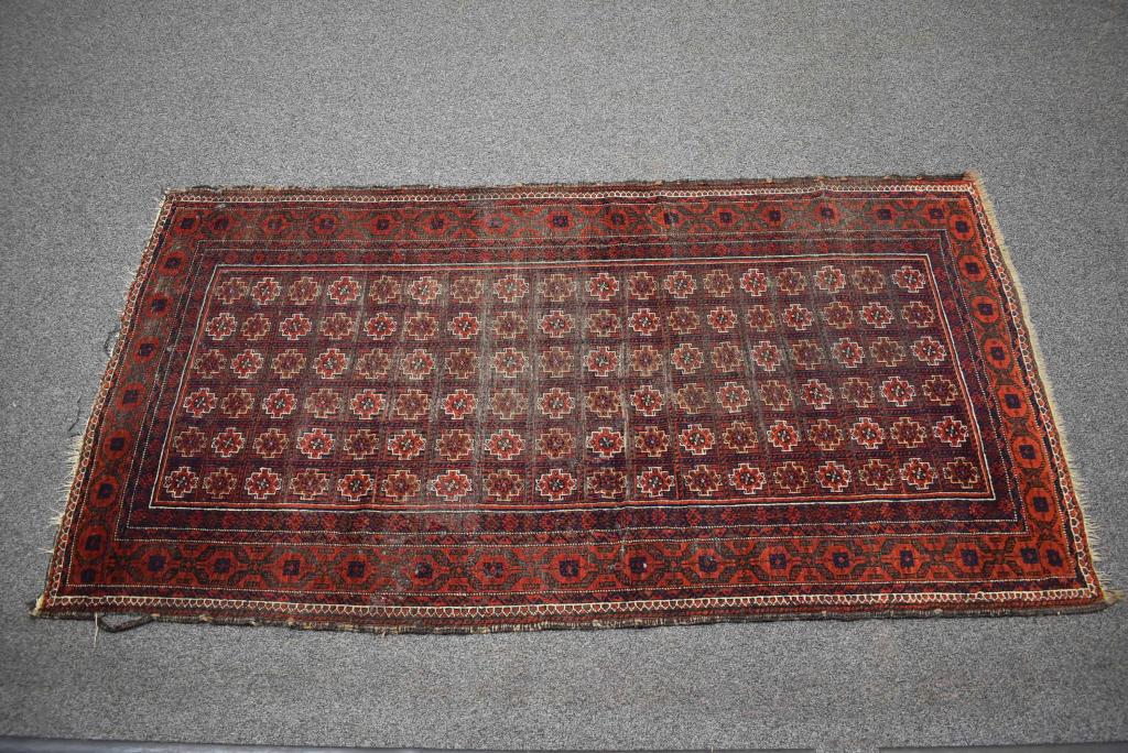 ANTIQUE APPROX. 6'5" X 3'4" HANDMADE BALOUCH RUG (1 of 4)