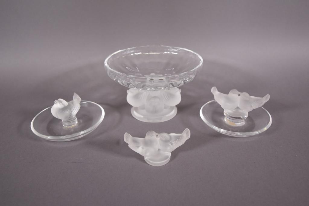 4 PCS. LALIQUE BIRD ITEMS (1 of 7)