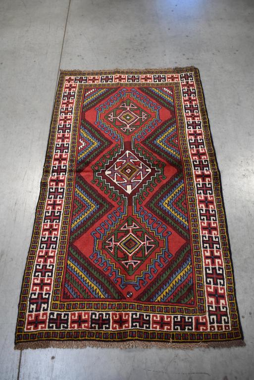 APPROX. 6'4" X 3'7" HANDMADE PERSIAN RUG: NICE CLEAN RUG