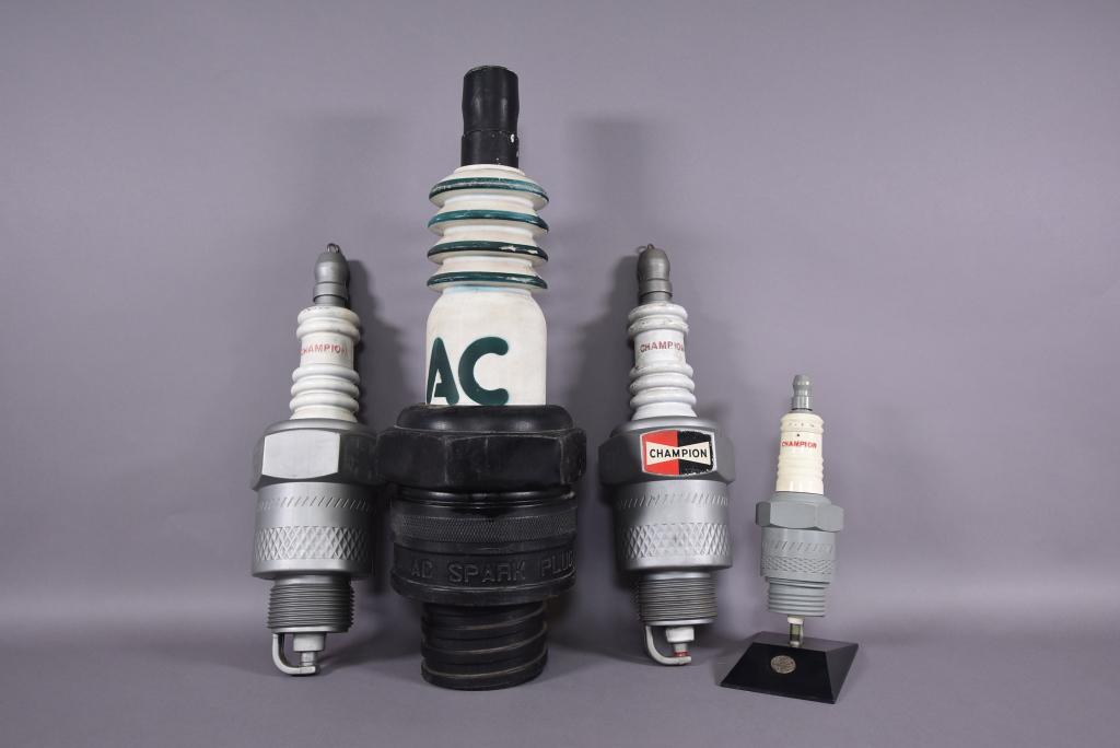 LOT OF 3 AC & CHAMPION SPARK PLUG DISPLAYS & RADIO (1 of 1)