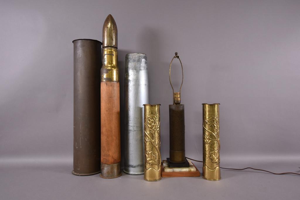 LOT OF TRENCH ART & ARTILLERY SHELLS (1 of 6)