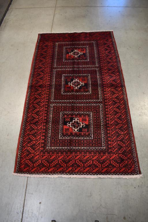 APPROX. 7'8" X 4'3" HANDMADE PERSIAN RUG: NICE CLEAN RUG