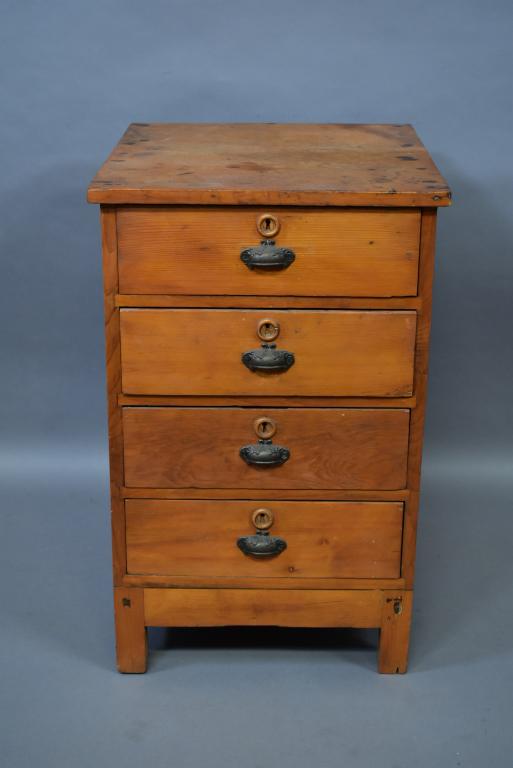 PRIMITIVE PINE 4 DRAWER SIDE CABINET (1 of 4)