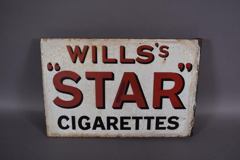 WILLS'S "STAR" CIGARETTES DSP FLANGE SIGN (1 of 2)