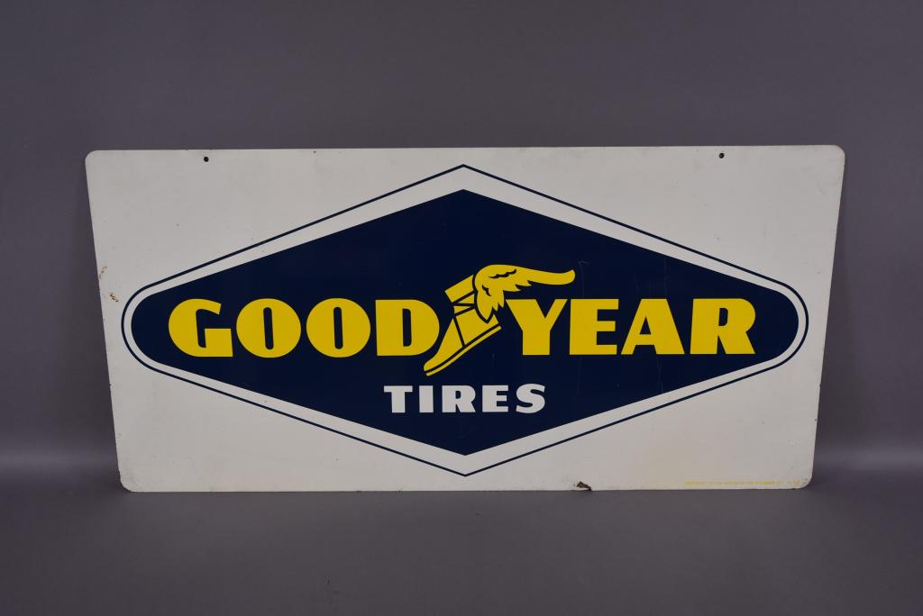 GOODYEAR DOUBLE SIDED TIN SIGN (1 of 3)