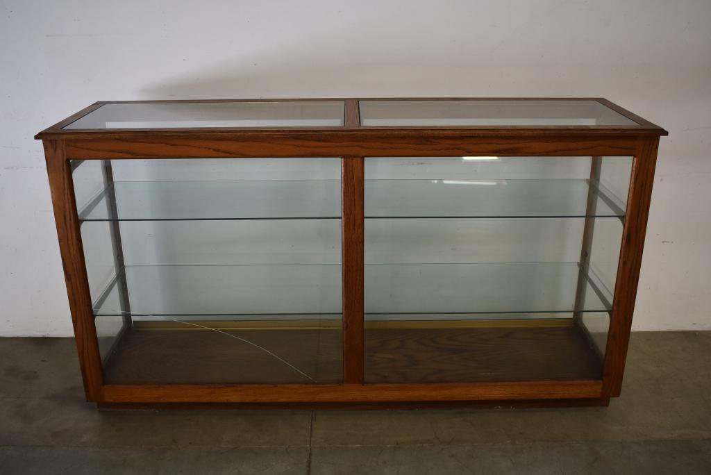 OAK DISPLAY CASE OR SHOWCASE (1 of 2)
