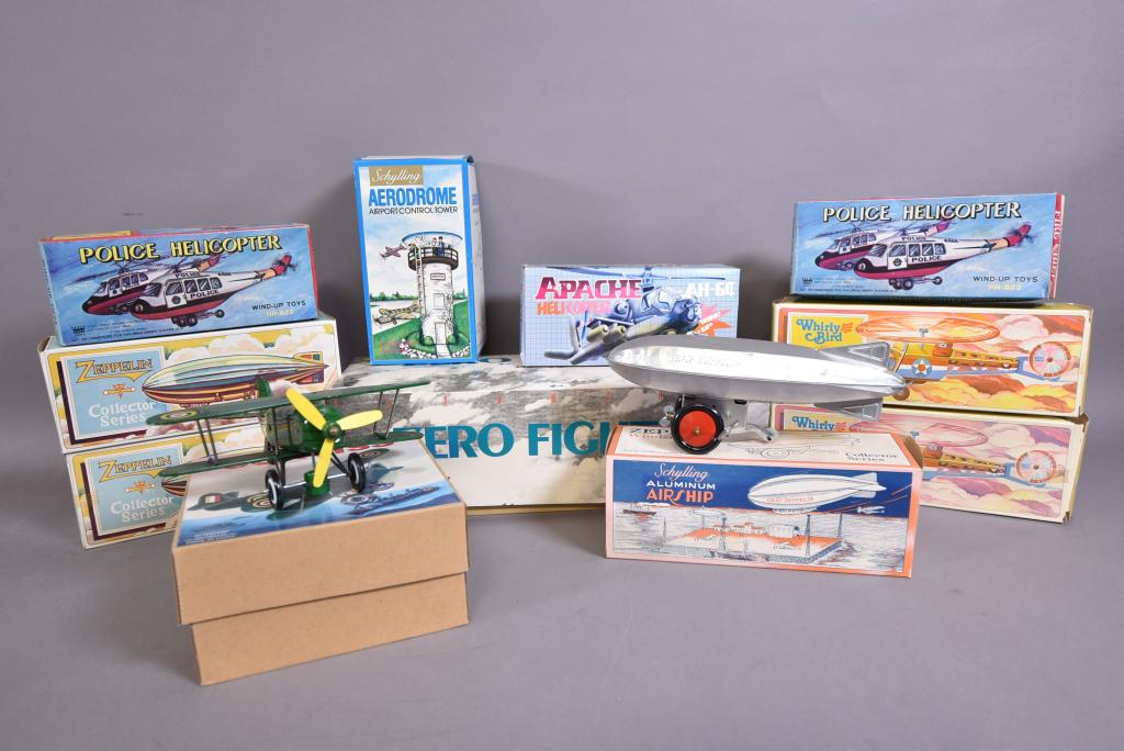 11 TIN WIND UP & FRICTION FLYING TOYS (1 of 1)