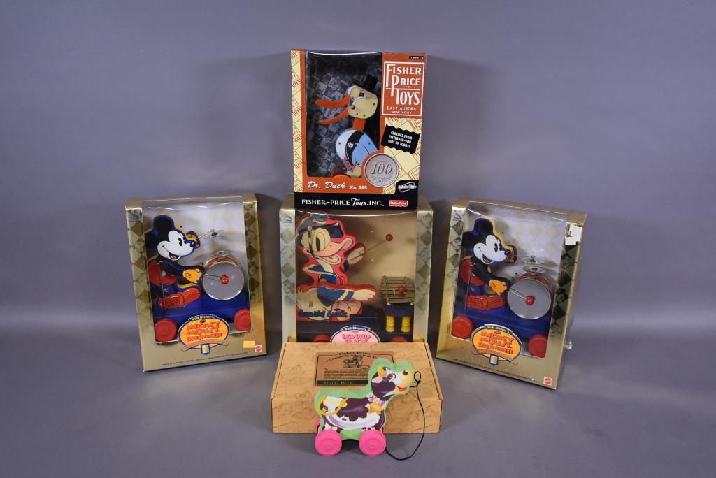 5 REISSUE FISHER PRICE PULL TOYS IN ORIGINAL BOXES (1 of 1)