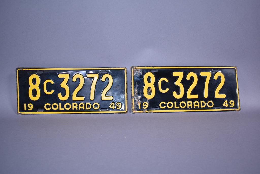 PR. 1949 COLORADO LICENSE PLATES (1 of 3)
