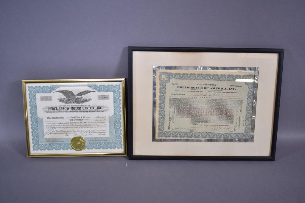 PR. FRAMED AUTOMOBILE STOCK SHARES (1 of 3)