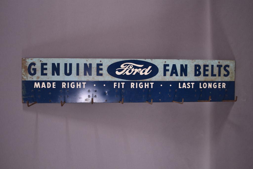 FORD FAN BELT DISPLAY TIN SIGN RACK (1 of 2)