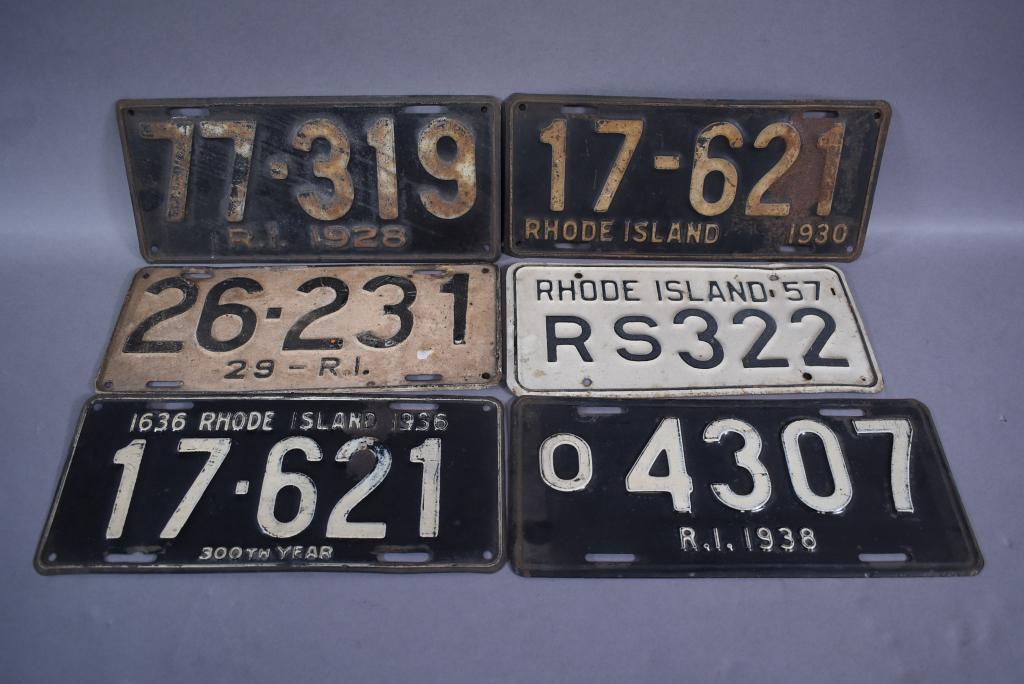 6 RHODE ISLAND LICENSE PLATES (1 of 1)