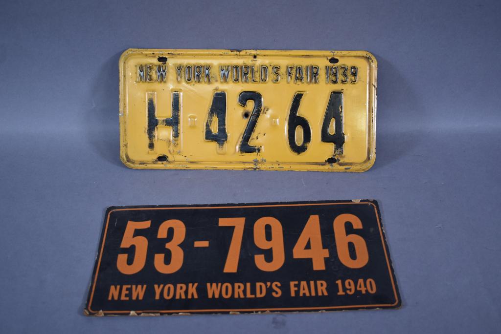 2 NEW YORK WORLDS FAIR LICENSE PLATES (1 of 1)