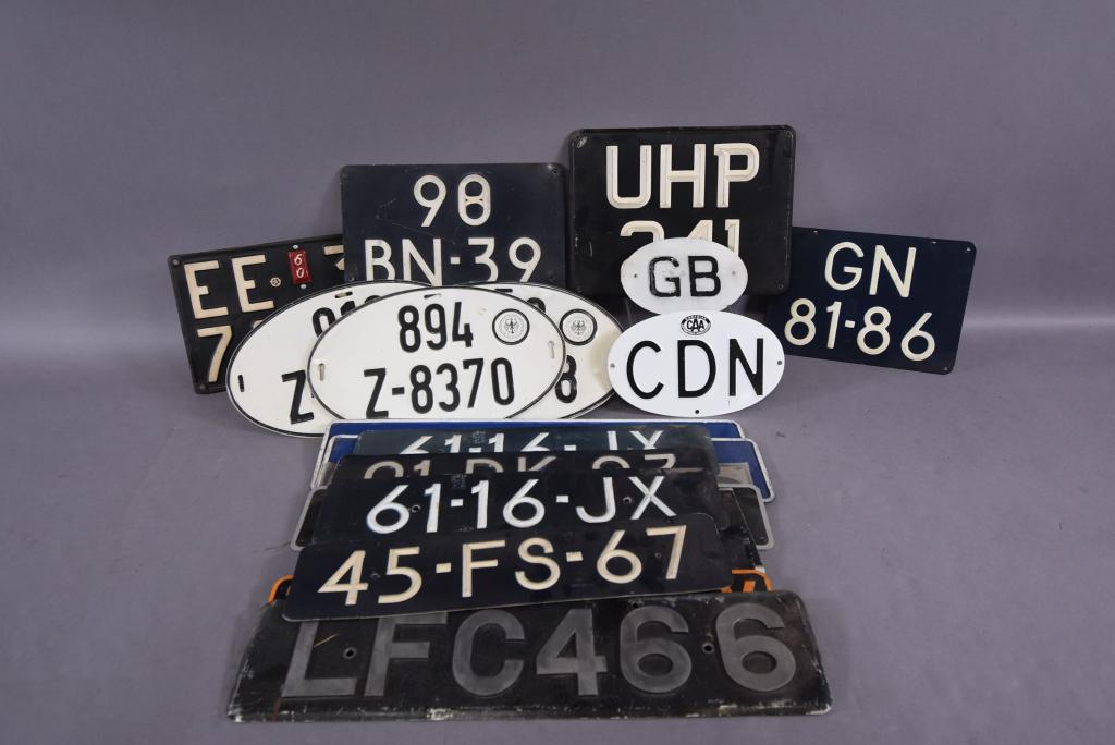 GROUPING OF ASSORTED INTERNATIONAL LICENSE PLATES (1 of 1)