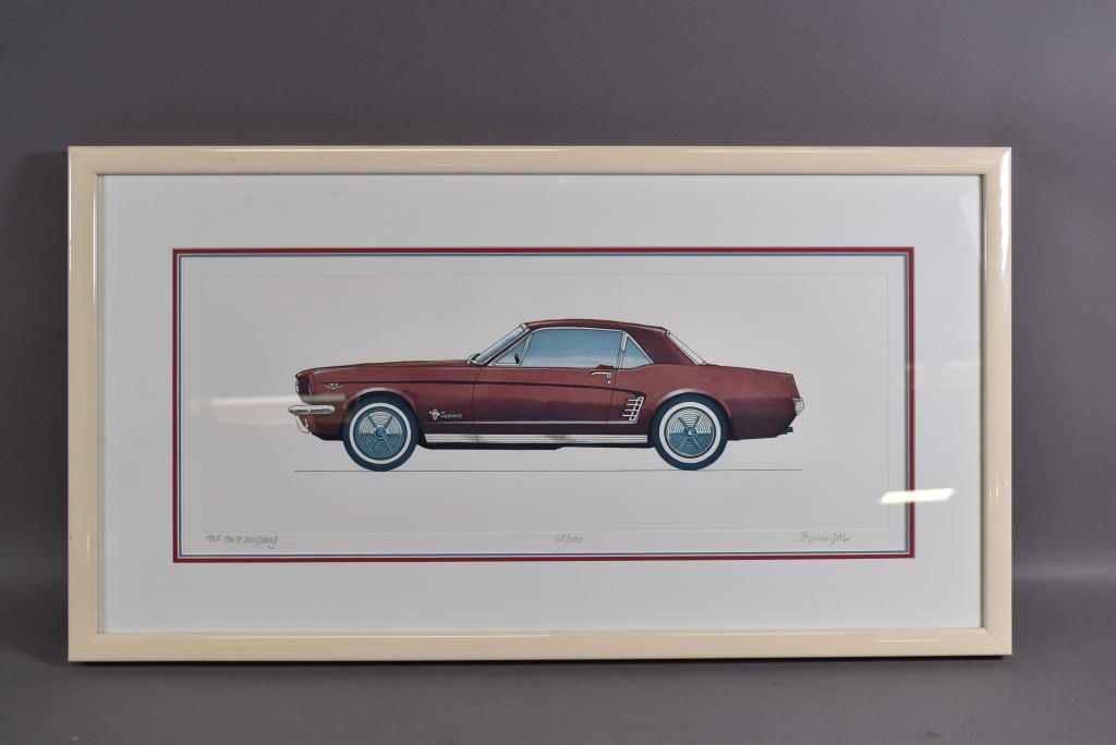 1965 FORD MUSTANG LITHOGRAPH PRINT (1 of 5)
