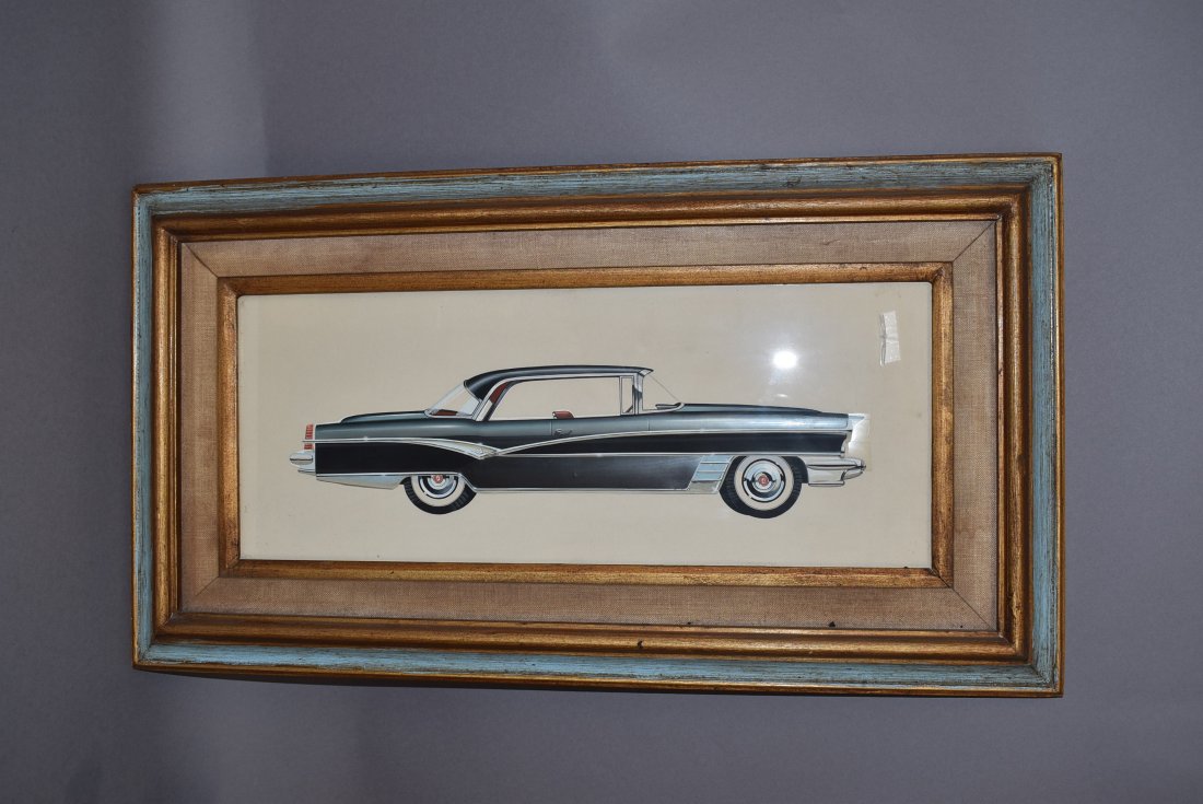 ANTIQUE CAR DRAWING MOCK UP POSSIBLY CADILLAC (1 of 2)