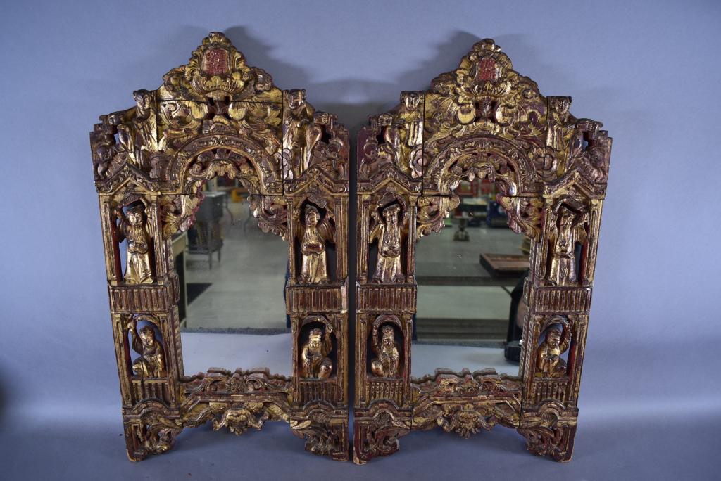 PR. CARVED WOOD CHINESE MIRRORS (1 of 1)