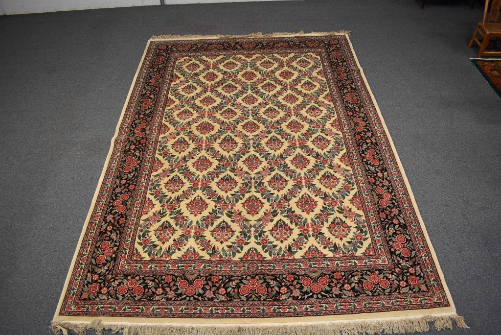 APPROX. 13' 7" X 9' 6" HANDMADE FLORAL RUG (1 of 4)