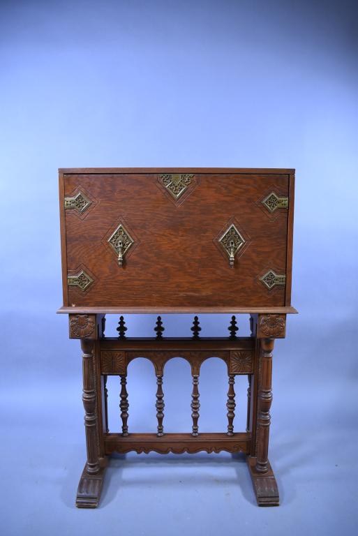 1920'S SPANISH STYLE WALNUT DROP FRONT DESK (1 of 7)