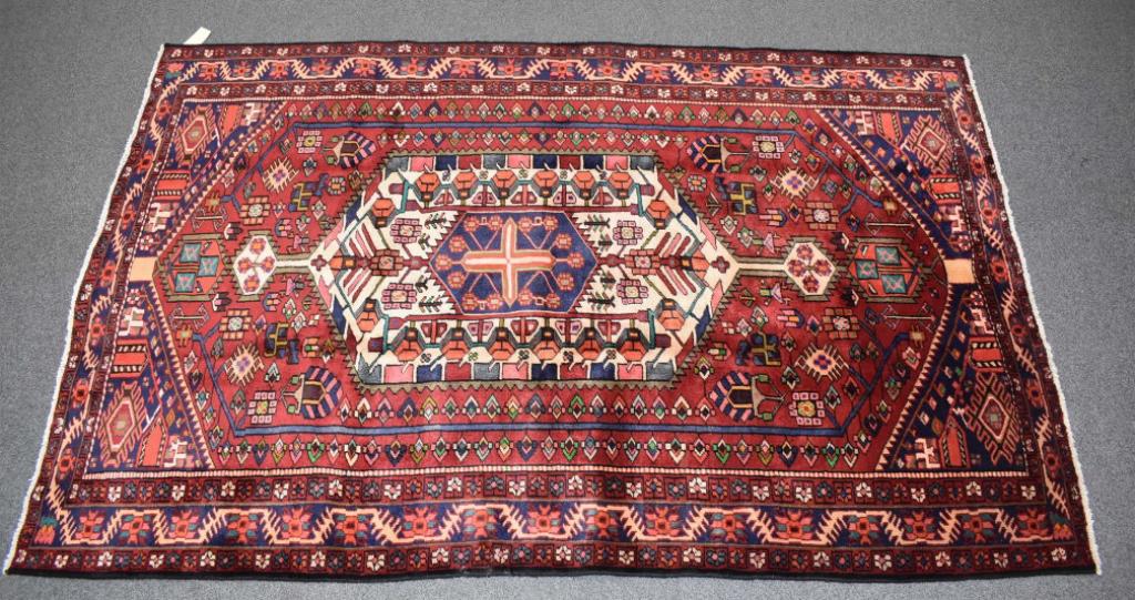 APPROX. 10' 6" X 6' 9" HANDMADE GEOMETRIC RUG (1 of 4)