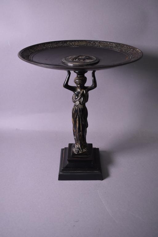 BRONZE FIGURAL COMPOTE (1 of 2)