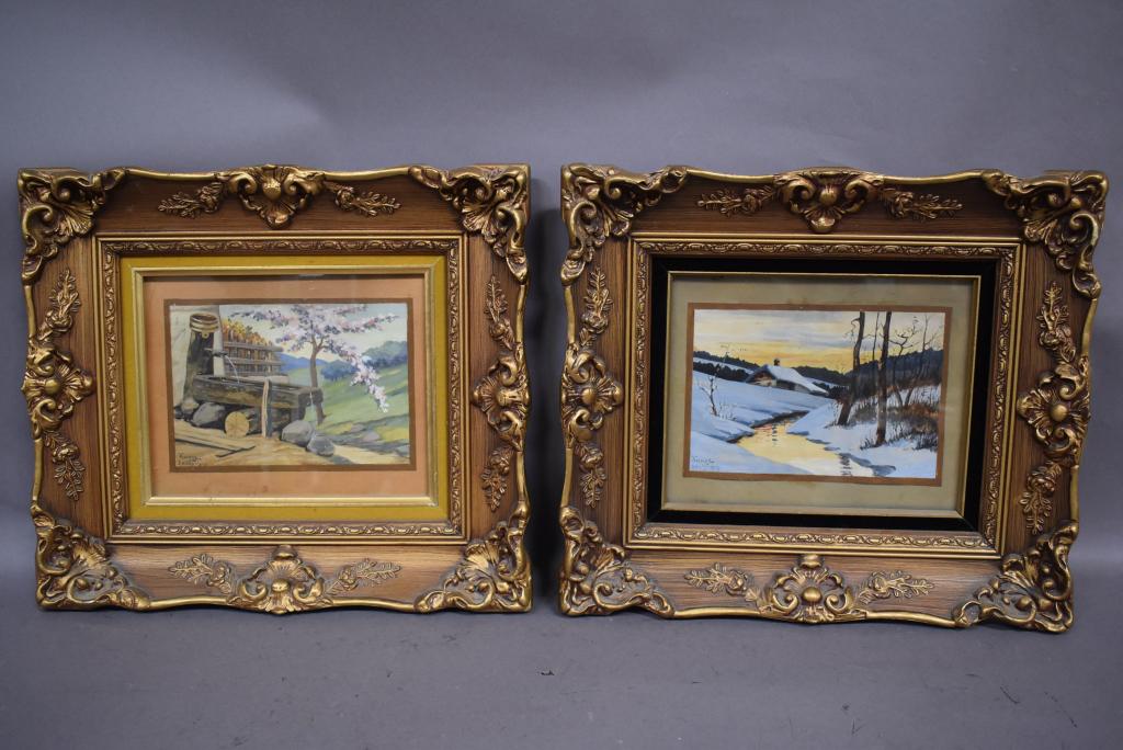PR. ANTIQUE KUNZE DAVOS EUROPEAN SCENE PAINTINGS (1 of 6)