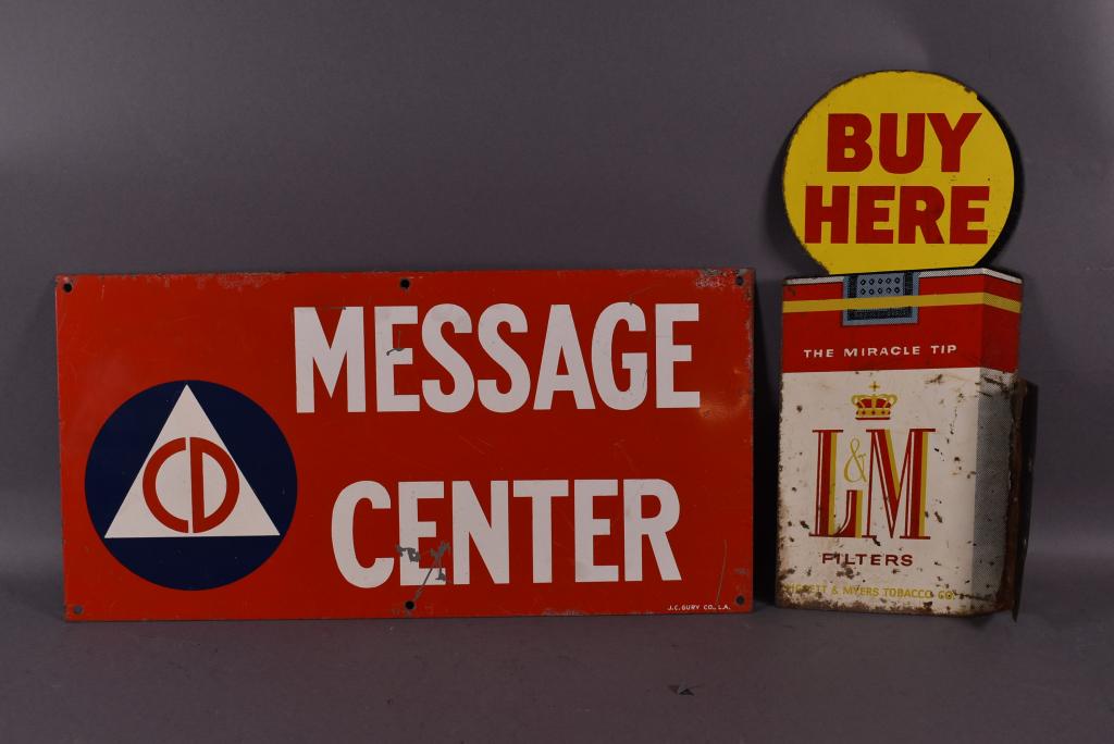 2 TIN SIGNS (CIVIL DEFENSE & CHESTERFIELD) (1 of 4)