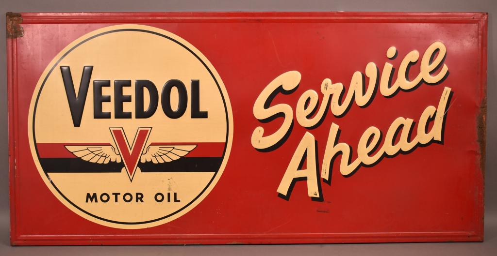 Veedol Motor Oil Service Ahead Metal Sign (1 of 6)