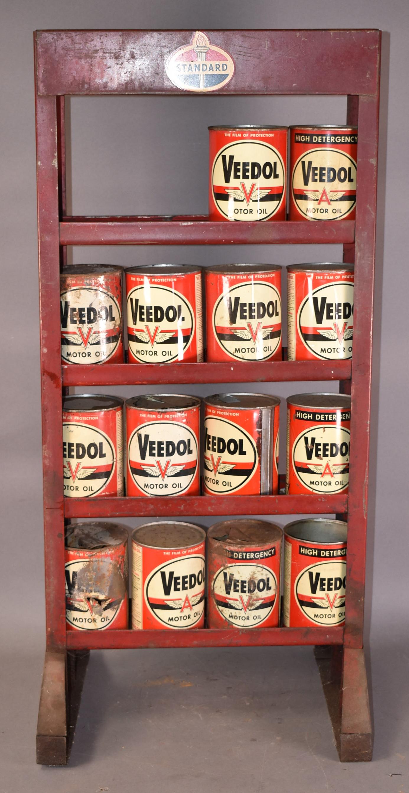 14-Veedol Motor Oil Quart Metal Cans in A Standard (1 of 3)