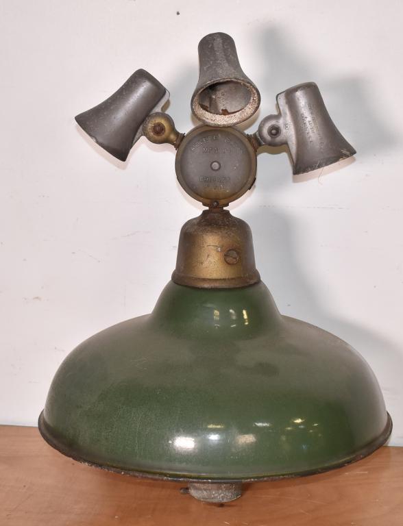 Porcelain Station Light Canopy Shade with Three Li (1 of 4)