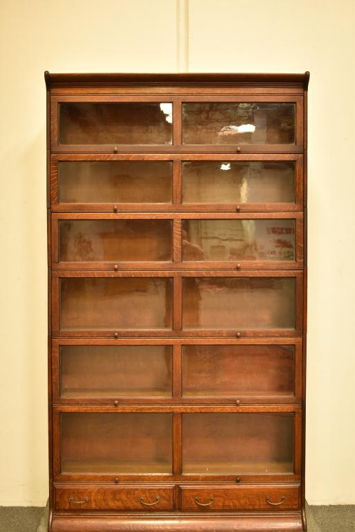1900'S 6 DOUBLE STACK AM. OAK LAWYER'S BOOKCASE (1 of 7)