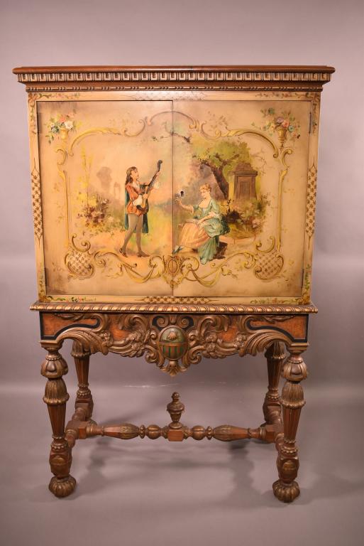 1920'S HAND PAINTED 2 DOOR FITTED LINEN PRESS (1 of 8)