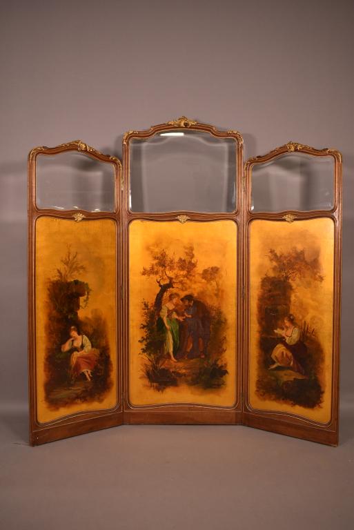 1900'S 3 PANEL FRENCH DRESSING SCREEN (1 of 11)